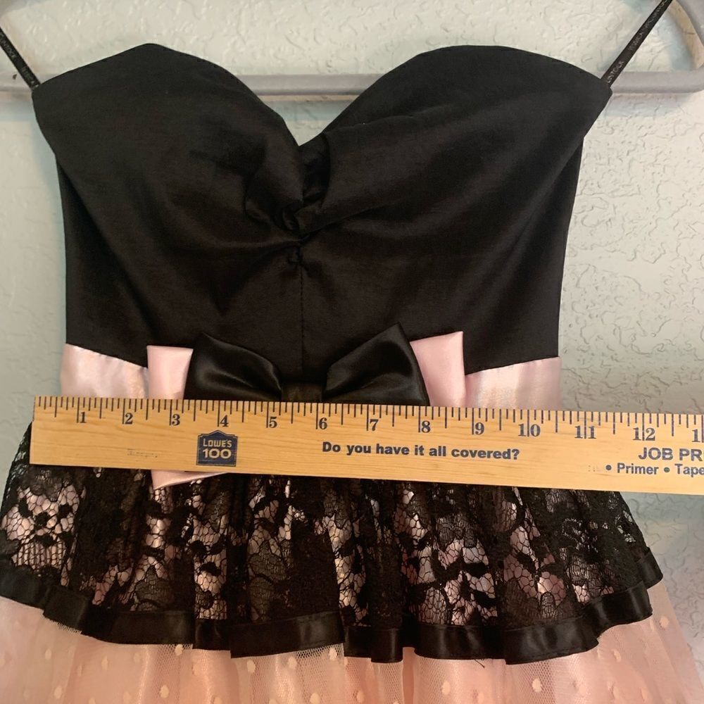 VTG Vintage Jessica McClintock Gunne Sax pink and black party dress size 1 - Picture 8 of 12